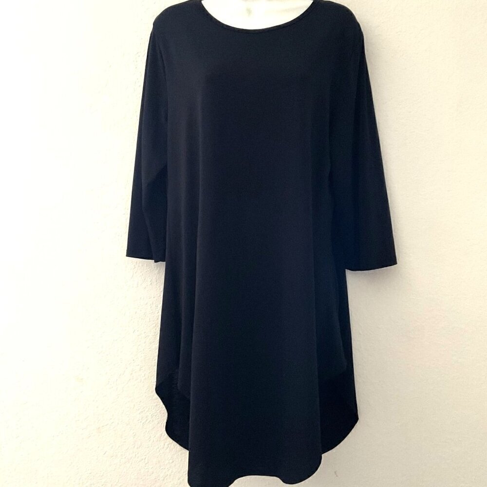 LUCKY & BLESSED BLACK TUNIC DRESS — SIZE LARGE